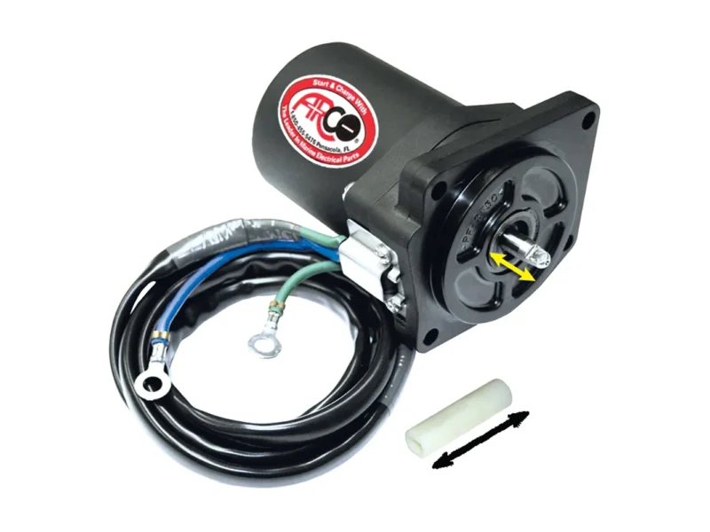 ARCO Marine Replacement Outboard Tilt Trim Motor - Yamaha-4 Bolt, 5/8" Flat Blade Shaft