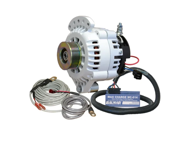 Balmar Alternator 100 AMP Kit 12V 1-2" Single Foot Spindle Mount K6 Pulley Regulator & Temp Sensor