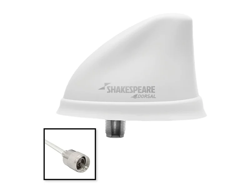 Shakespeare Dorsal Antenna White Low Profile 26' RGB Cable w/PL-259