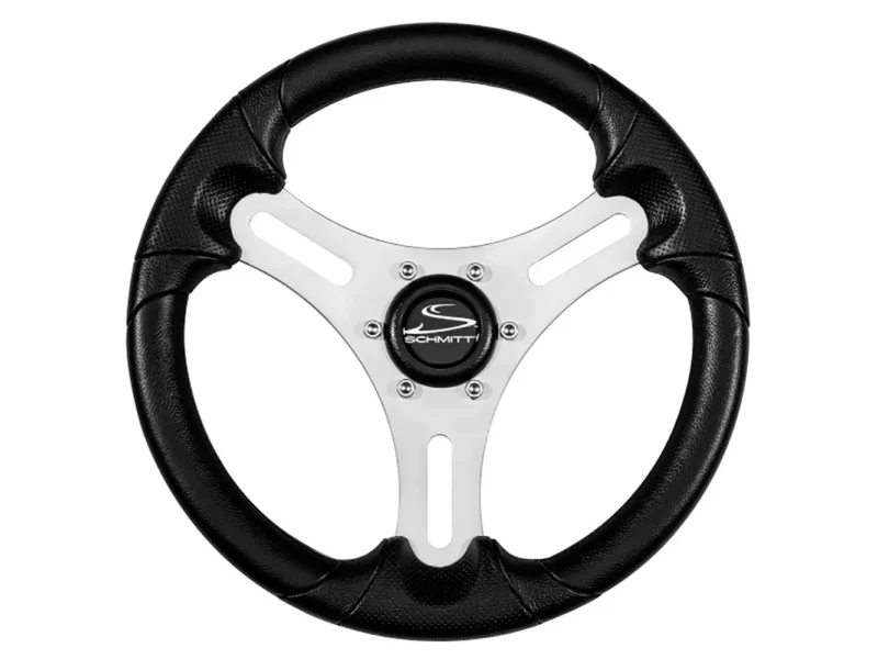 Schmitt Marine Torcello Lite 13" Wheel - Black Polyurethane Wheel w/Silver Spokes & Black Cap- 3/4" Tapered Shaft