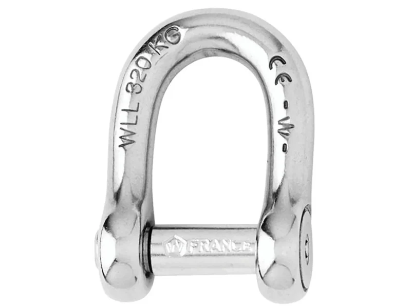 Wichard Self-Locking Allen Head Pin D Shackle - 6mm Diameter - 1/4"