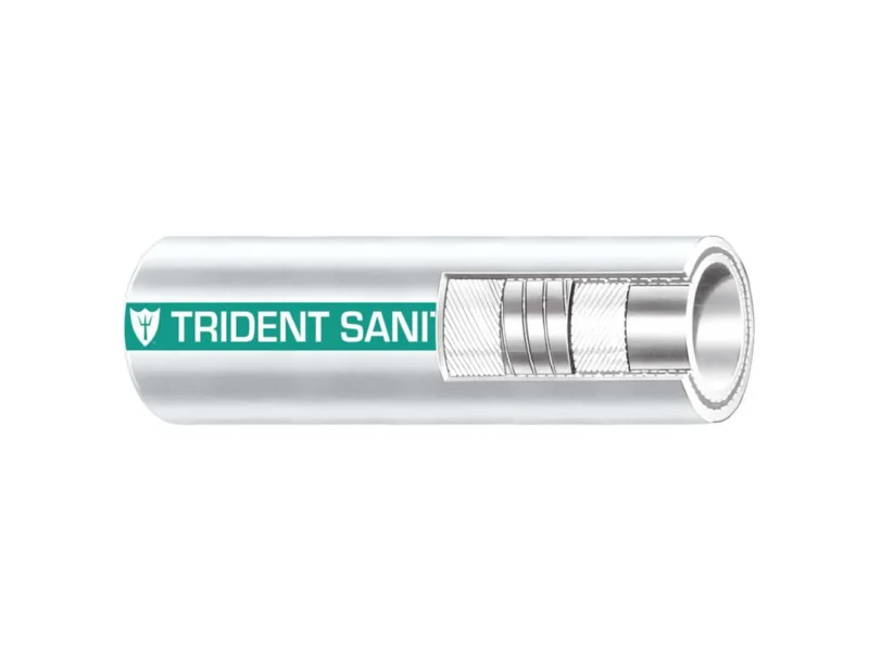 Trident Marine 1-1/2" x 50' Coil Premium Marine Sanitation Hose - White w/Green Stripe