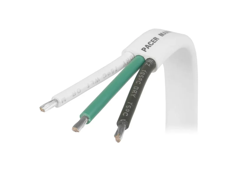 Pacer White Triplex Cable - 14/3 AWG - Black/Green/White - Sold by the Foot