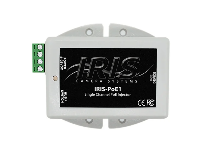 Iris Single Channel PoE Injector - 8-36VDC Input Voltage & 48VDC Output