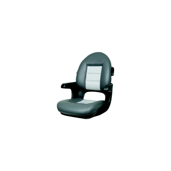 Tempress Elite Helm High Back Seat, Black Shell, Charcoal/Grey Cushions