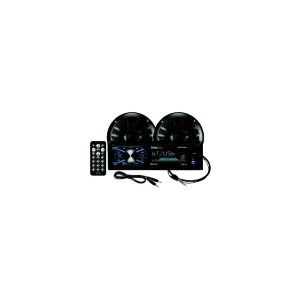 Boss Audio MCBK634B6 Bluetooth Weatherproof Marine Receiver Package w/ 1 pair of 6.5" Speakers, Black