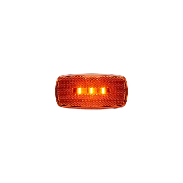 Optronics Surface Mount LED Marker/ Clearance Light w/Reflex, White Base, Amber Lens