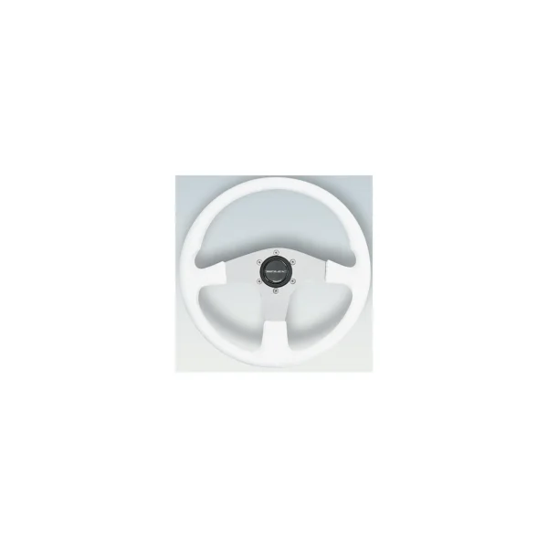 Uflex Corse Steering Wheel, White PVC Grip w/Silver Spokes