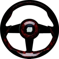 Uflex GRIMANIBRB Grimani Steering Wheel, Burlwood w/Black Spokes