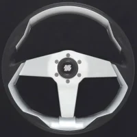 Uflex GRIMANIBSVE Grimani Steering Wheel, Black w/Silver Spokes
