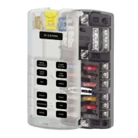 BLUE SEA Fuse Block STBlade Dual12 w/gnd/cvr | 5032-BSS
