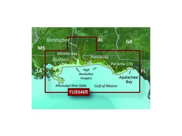 GARMIN YUS046R BlueChart G2 HD MicroSD Card Regular Chart, Alabama/Mississippi Gulf Coast Chart | 010-C1139-20