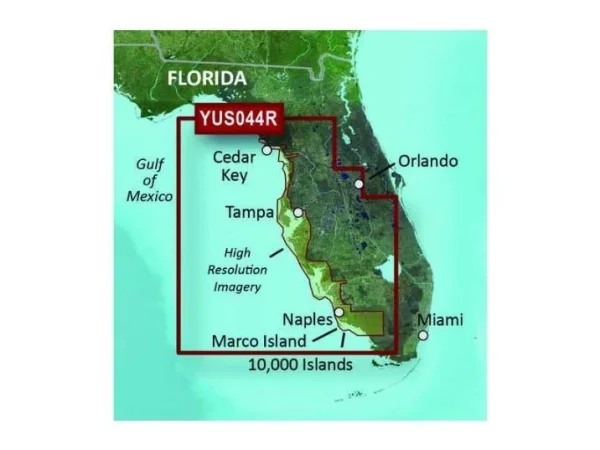 GARMIN YUS044R BlueChart G2 HD MicroSD Card Regular Chart, Florida Gulf Coast | 010-C1140-20