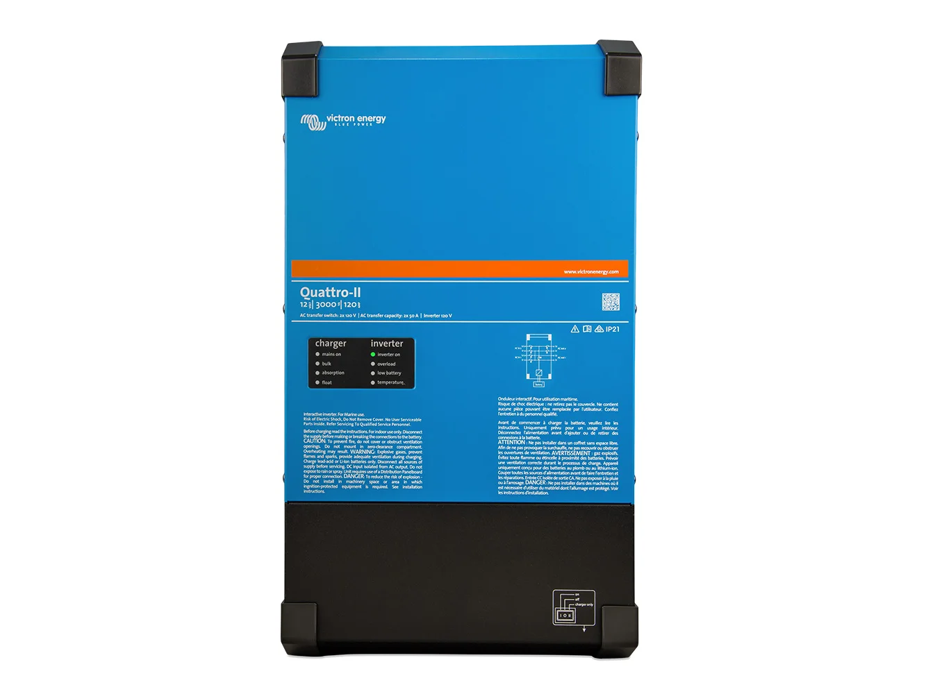 Victron Quattro-II - 12/3000 - 120-50/50 - 2X 120V