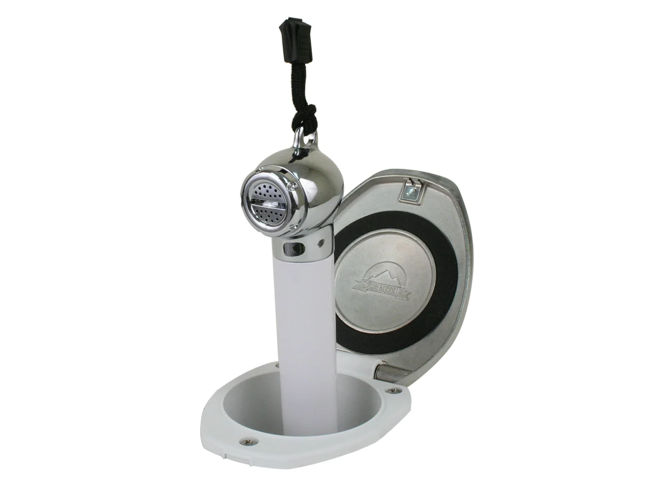Scandvik White & SS Recessed Transom Shower Handle/Hose - Vertical/Horizontal Mount - 6' Hose