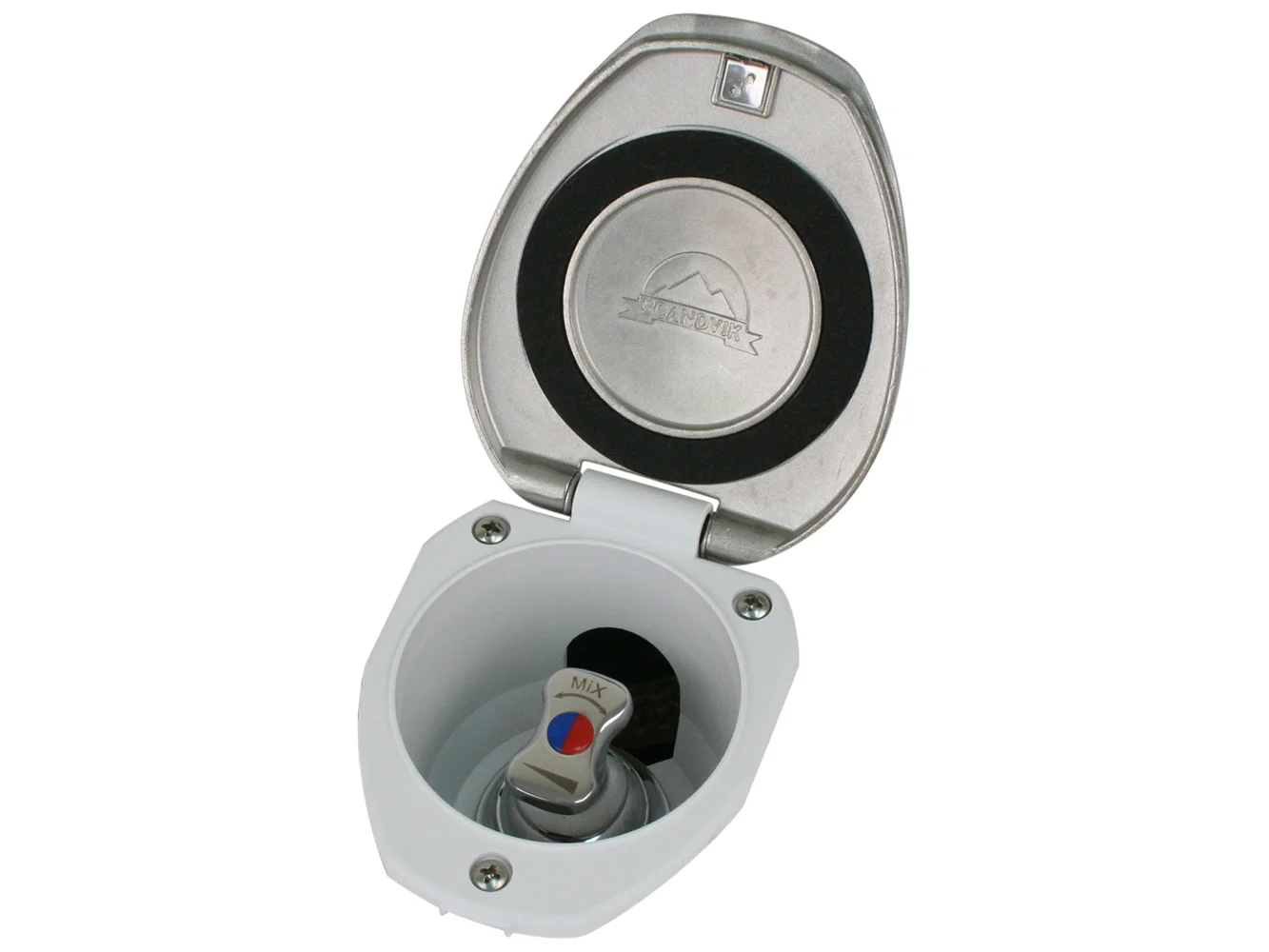 Scandvik Recessed T-Handle Mixing Valve - SS w/White Cup