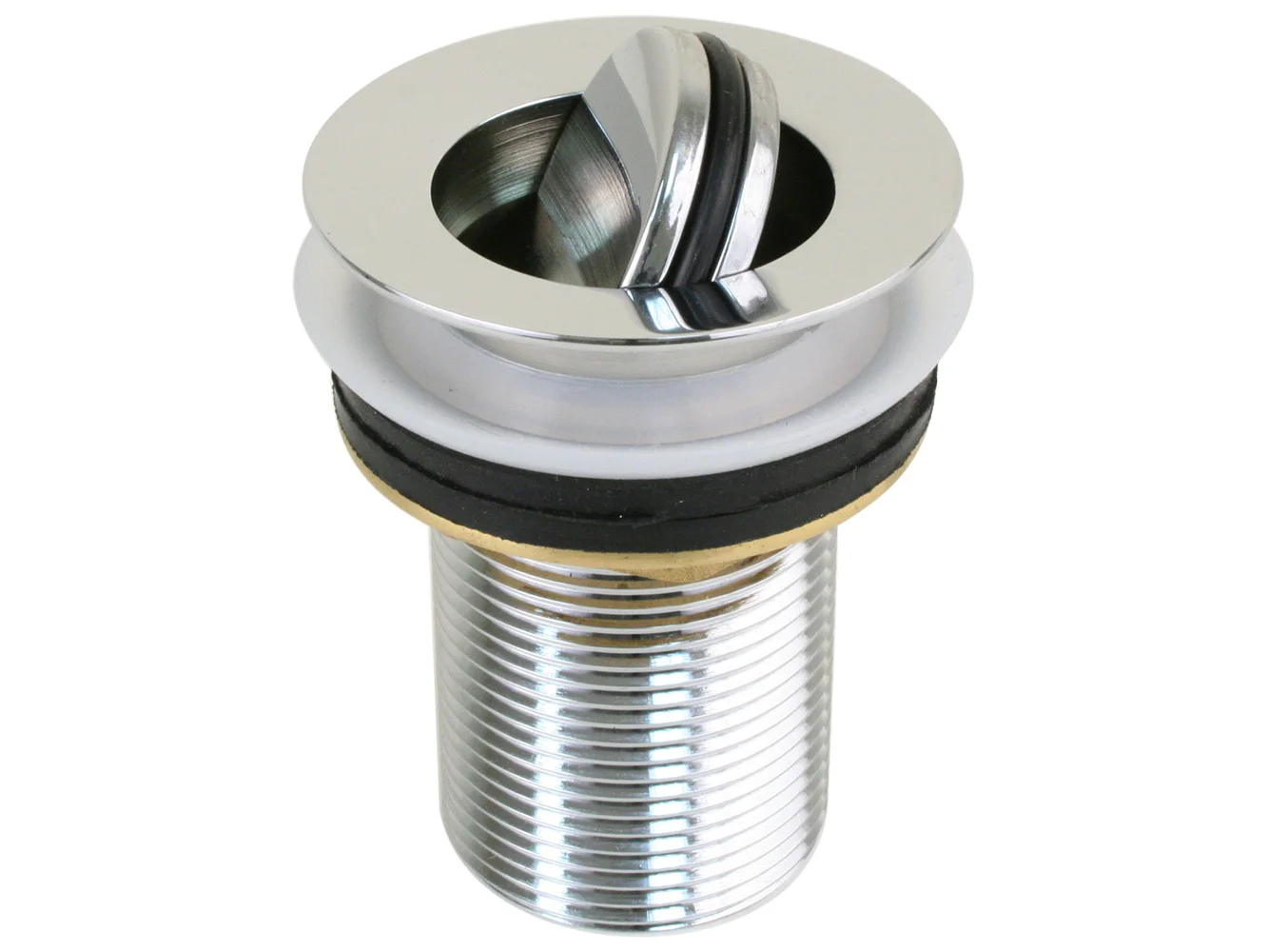 Scandvik Sink Drain w/Flip Stopper - Chrome Plated Brass