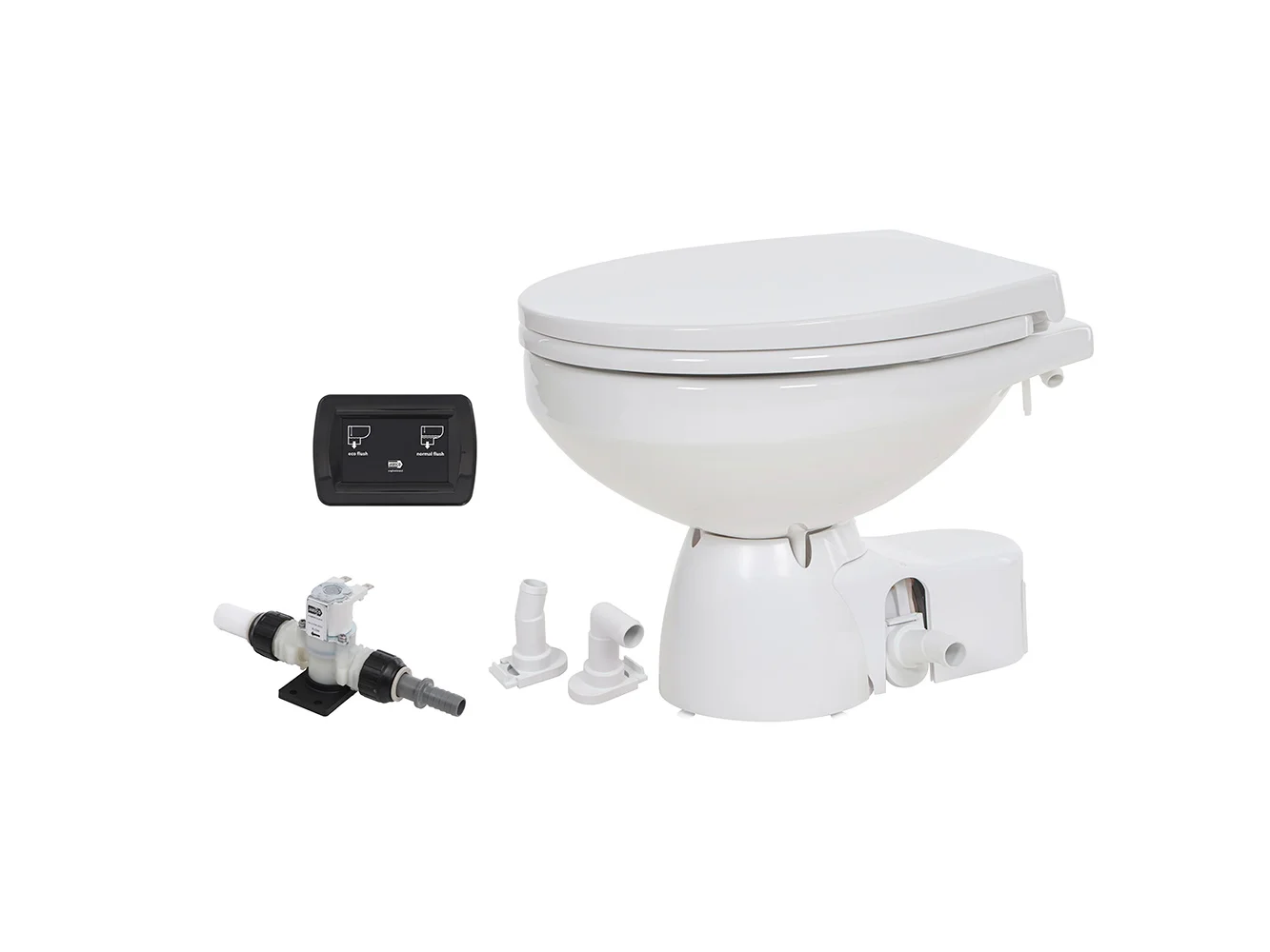 Jabsco Quiet Flush E2 Fresh Water Toilet Regular Bowl - 12V – Soft Close Lid