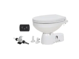 Jabsco Quiet Flush E2 Fresh Water Toilet Regular Bowl - 24V &ndash; Soft Close Lid