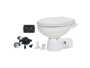 Jabsco Quiet Flush E2 Raw Water Toilet Regular Bowl - 12V &ndash; Soft Close Lid
