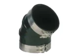Trident Marine 3-1/2" ID 45-Degree EPDM Black Rubber Molded Wet Exhaust Elbow w/4 T-Bolt Clamps