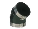 Trident Marine 8" ID 45-Degree EPDM Black Rubber Molded Wet Exhaust Elbow w/4 T-Bolt Clamps