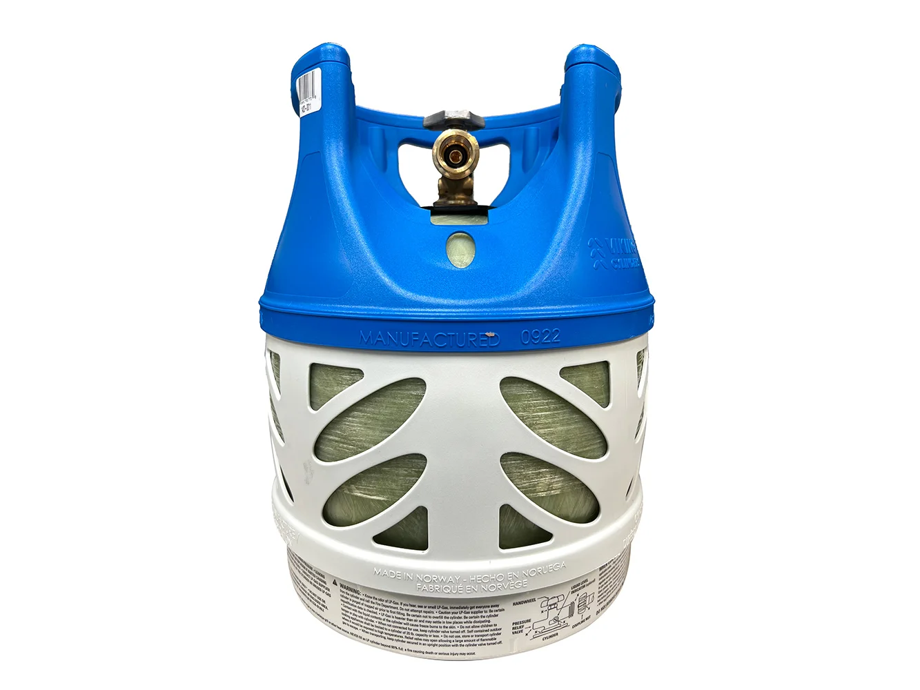 Viking Cylinders 11lb Vertical Fiberglass Composite LPG Cylinder w/Type 1 Valve - OPD, DOT, TC Approved