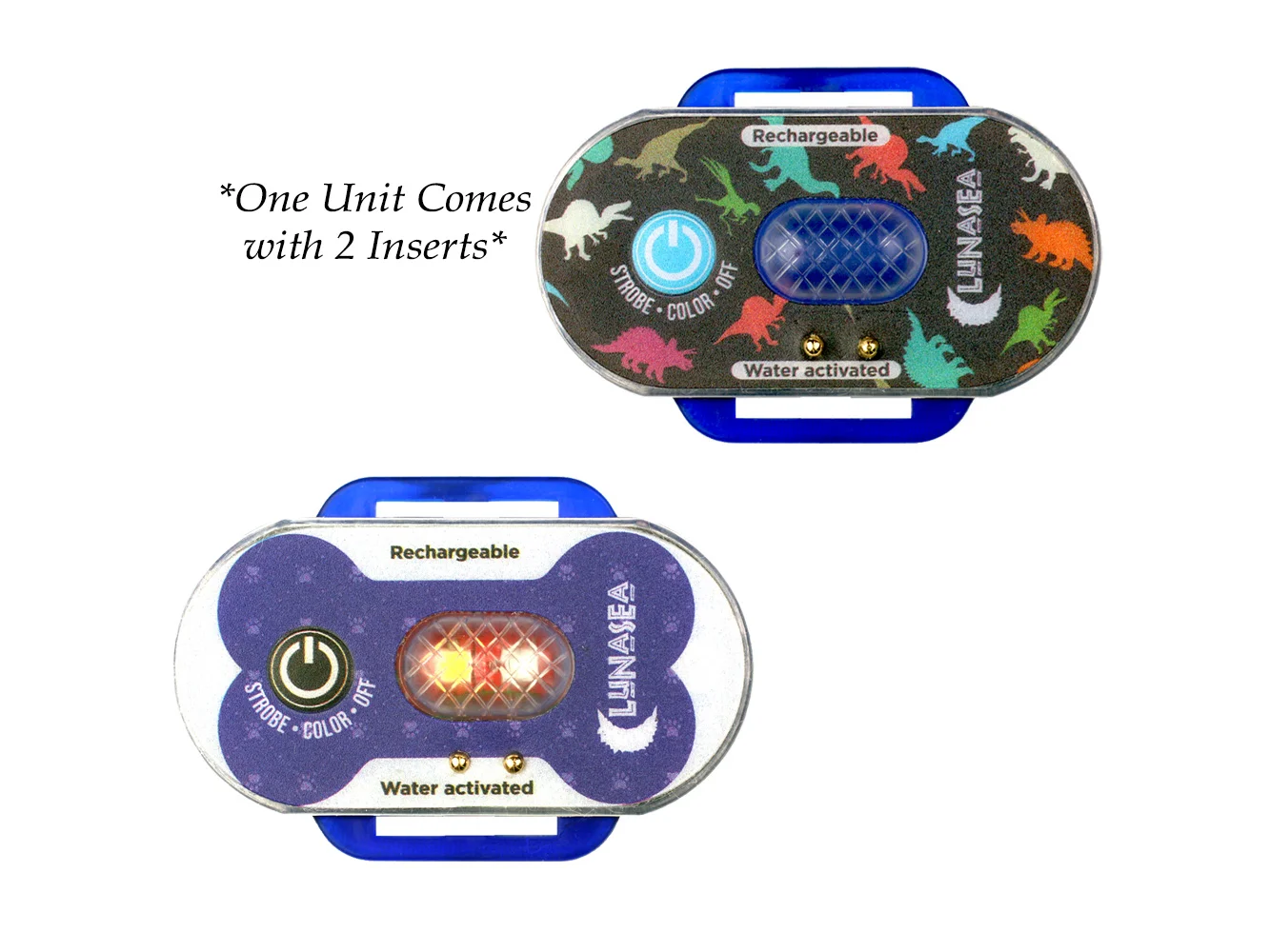 Lunasea Child/Pet Safety Water Activated Strobe Light - Blue Case, Blue Attention Light