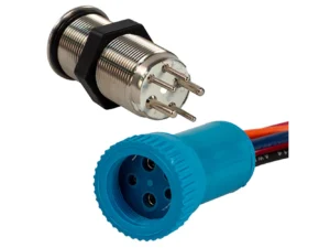 Bluewater 19mm Push Button Switch - OFF/ON/ON Nav/Anc Contact - Blue/Green/Red LED - 1' Lead