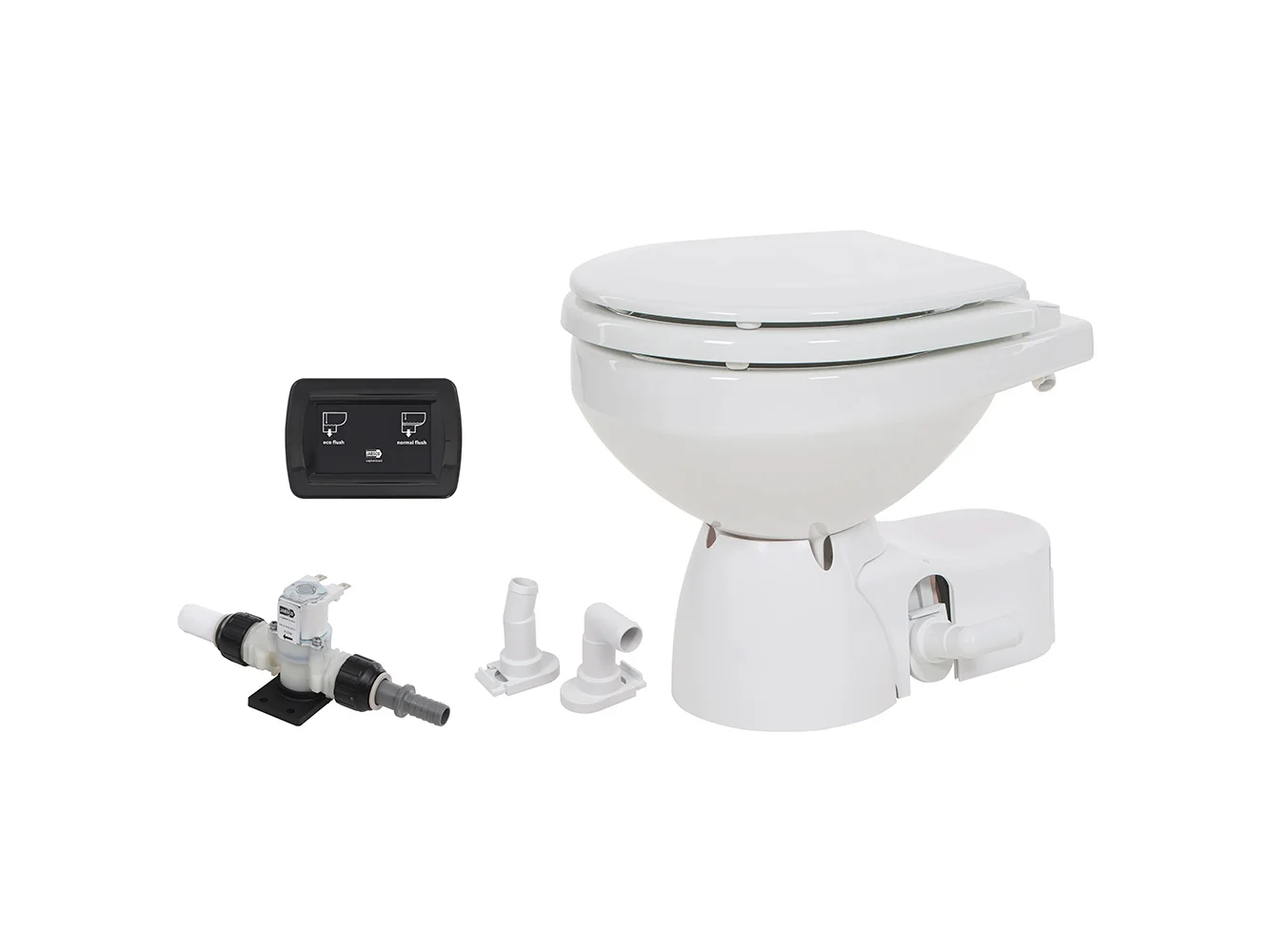 Jabsco Quiet Flush E2 Fresh Water Toilet Compact Bowl - 12V - Soft Close Lid