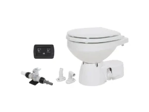 Jabsco Quiet Flush E2 Fresh Water Toilet Compact Bowl - 24V - Soft Close Lid