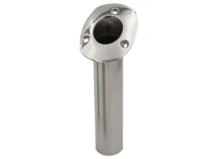 C.E. Smith 70 Series Standard Flush Mount Rod Holder - 30 Degree - Stainless Steel - Gimbal Bar Bottom - Black Liner