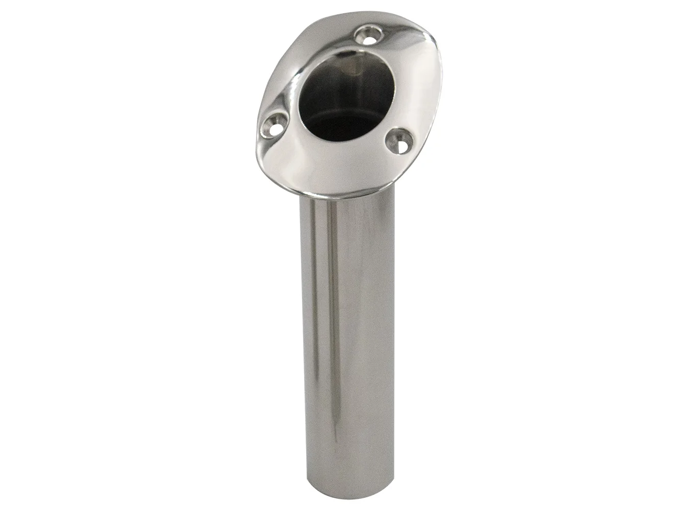 C.E. Smith 70 Series Standard Flush Mount Rod Holder - 30 Degree - Stainless Steel - Gimbal Bar Bottom - Black Liner