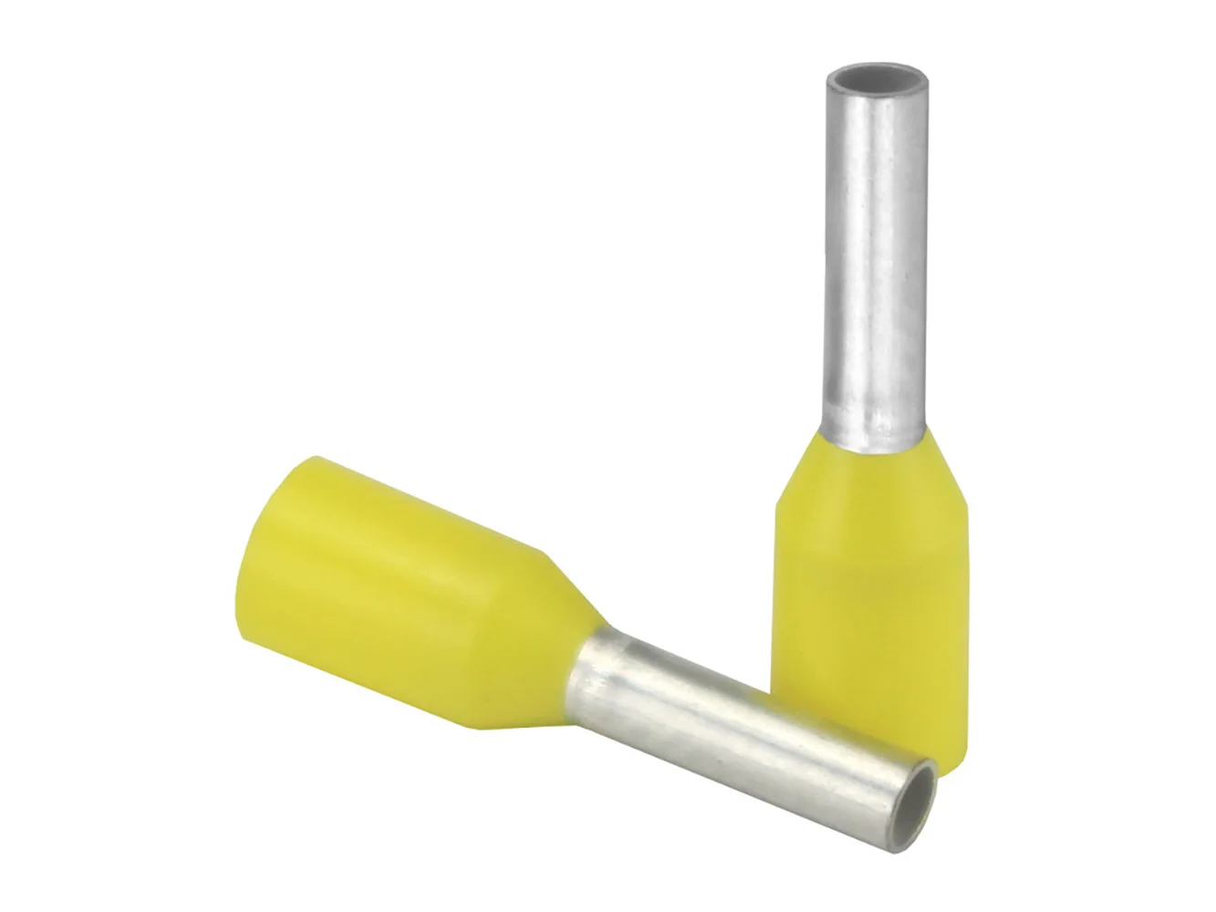 Pacer Yellow 18 AWG Wire Ferrule - 6mm Length - 25 Pack