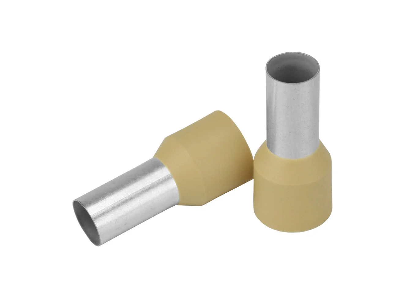 Pacer Beige 2 AWG Wire Ferrule - 16mm Length - 10 Pack