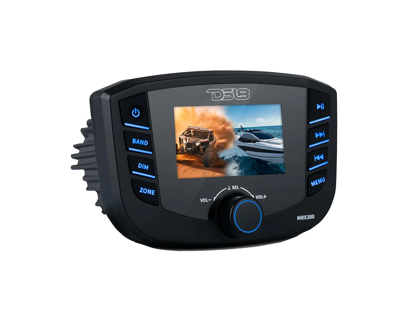 DS18 Marine Headunit TFT Screen - 3 Zones - 4V Output - Bluetooth - RDS 4x50 Watts