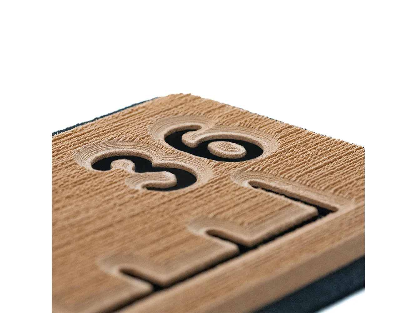 SeaDek 36” Routed Ruler - 6mm - Brushed Texture - Mocha/Black