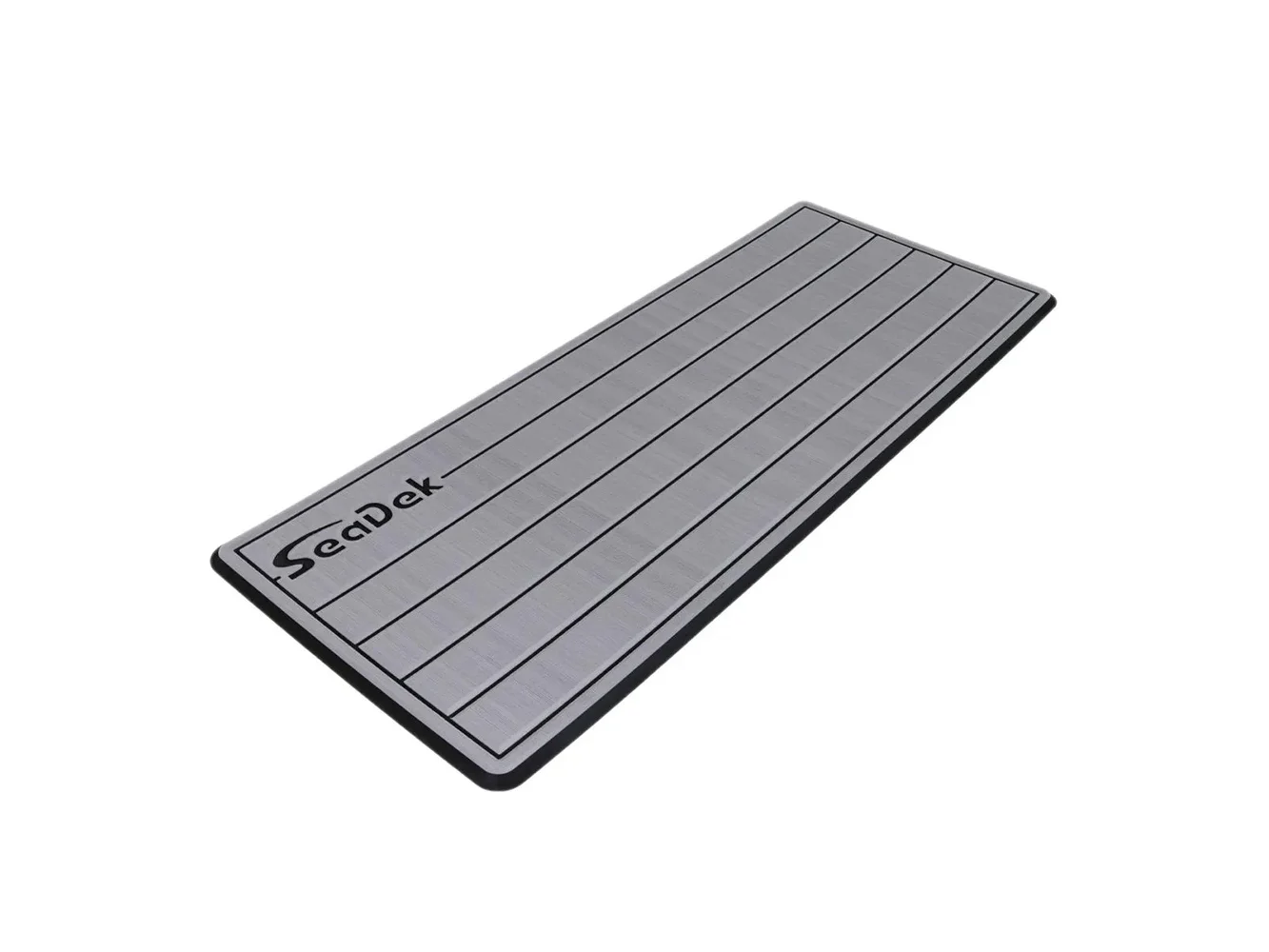 SeaDek 14” x 36" 20mm Dual Density Small Teak Helm Pad w/SeaDek Logo - Brushed Texture - Gray/Black (355.6mm x 914.4mm x 20mm)