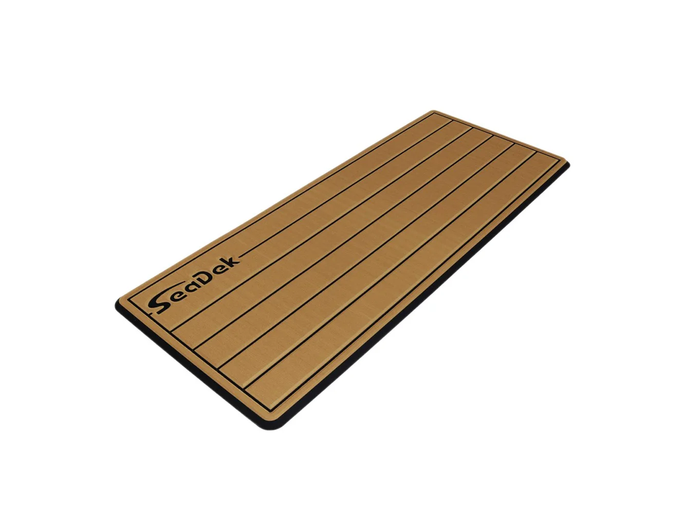 SeaDek 14” x 36" 20mm Dual Density Small Teak Helm Pad w/SeaDek Logo - Brushed Texture - Mocha/Black (355.6mm x 914.4mm x 20mm)