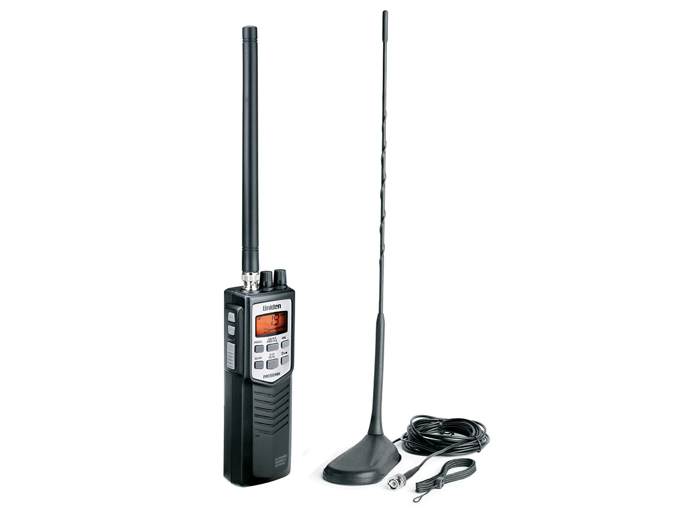 Uniden PRO501TK Handheld CB Radio w/High Gain Magnetic Mount Antenna