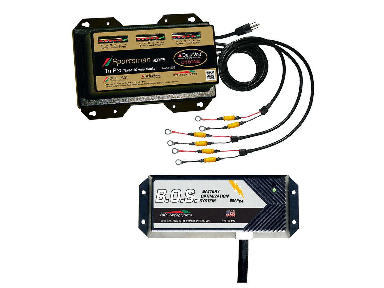 Dual Pro SS3 3 Bank Battery Charger w/3 Bank B.O.S.
