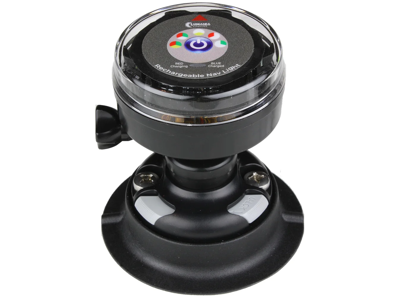 Lunasea Rechargeable Tri-Color Portable Navigation Light w/RailBlaza Quikport Mount - Black