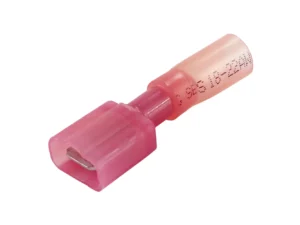 Pacer 22-18 AWG Fully-Insulated Male Disconnect Terminal - Red - 100 Pack