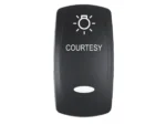 Pacer Actuator - 'COURTESY' f/V Series Contura Switches - Black - Laser Etched (Top/Bottom Light)