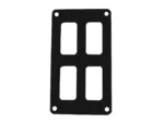 Pacer Switch Panel - 2 Switch & 2 Row - 3" x 4.75" - Black Powder Coated Aluminum