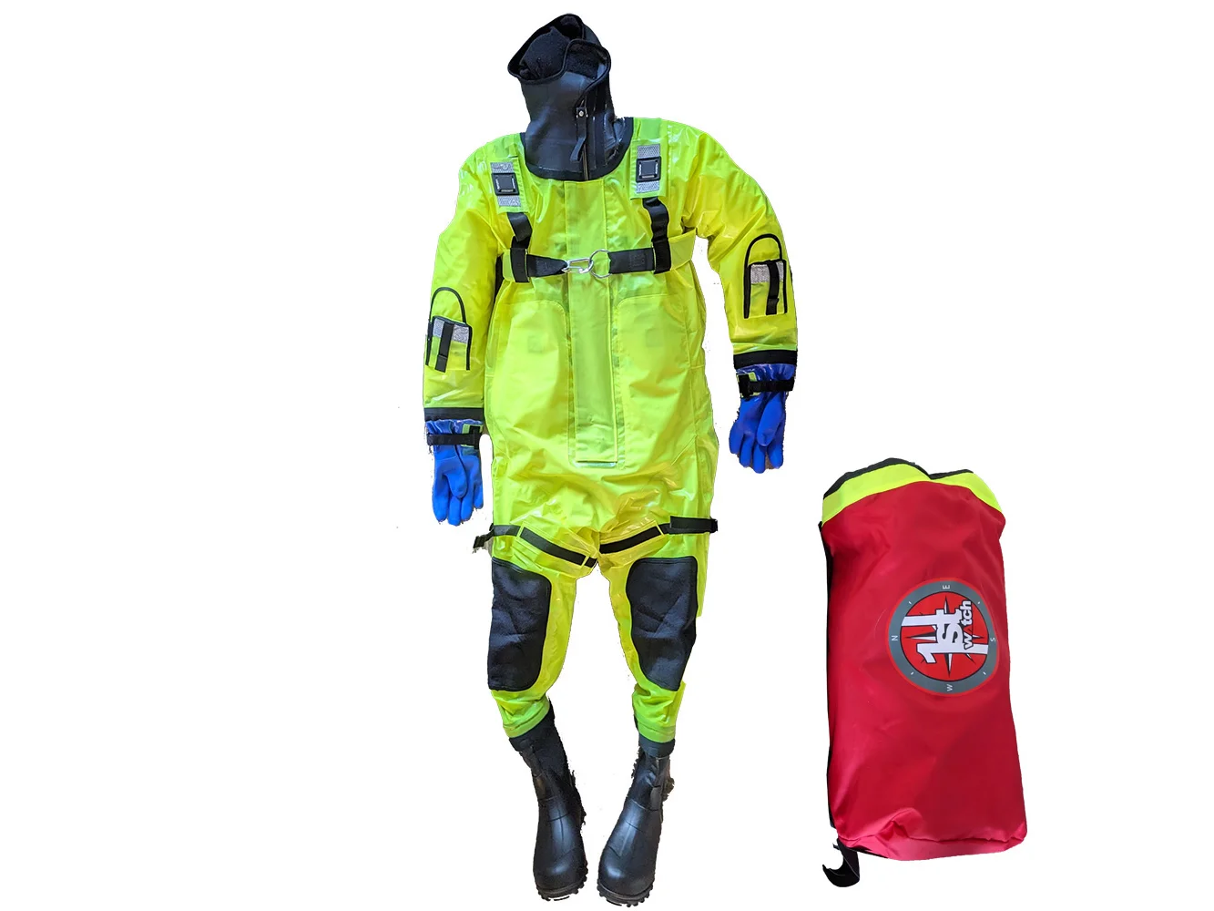 First Watch RS-1008 Ice Rescue Suit Hi-Vis Yellow - Jumbo (Built to Fit Over 6')