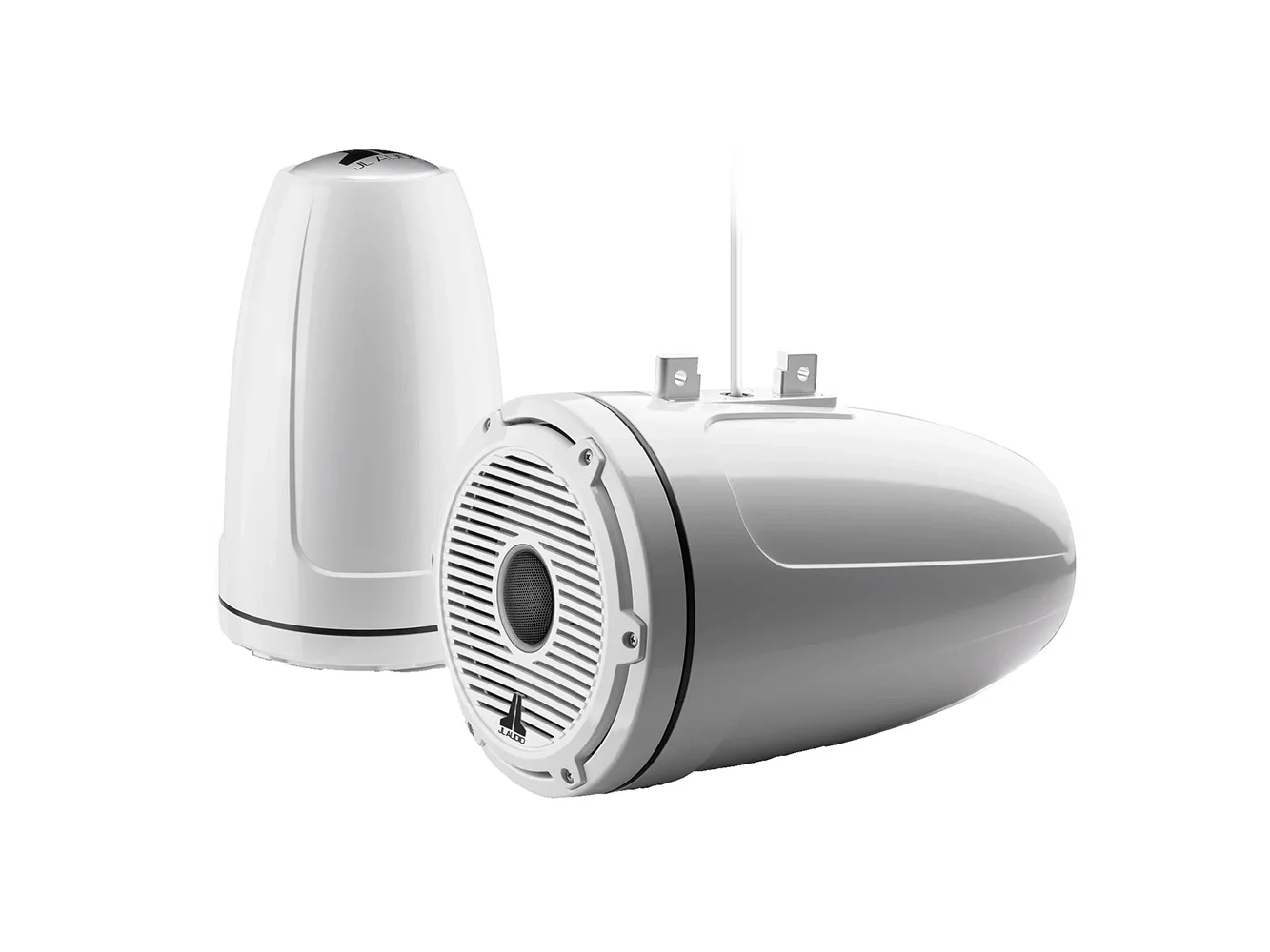 JL Audio M6 Series 8.8" Enclosed Tower Coaxial System w/Gloss White Classic Grille & Black Tweeter Mesh - M6-880ETXv3-Gw-C-GwGw