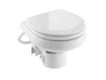 Dometic™ MasterFlush 7260 White Electric Macerating Toilet w/Orbit Base - Raw Water - 12V