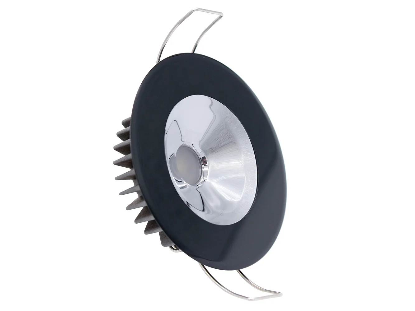 Lumitec Illusion Flush Mount LED Down Light - Spectrum RGBW - Cool White - Black Housing - Chrome Reflector