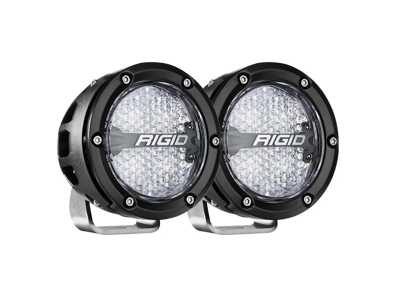 RIGID Industries 360-Series RGBW 4" Offroad Lamp Diffused Beam w/RGBW Backlight Pods - Set of 2